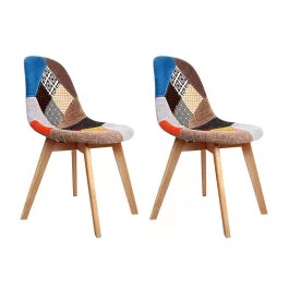 Retro Fabric Dining Chairs x2