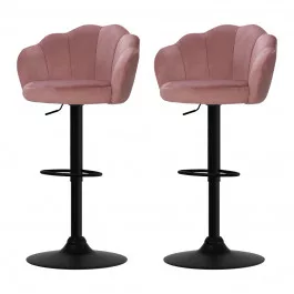 2x Gas Lift Bar Stools Pink
