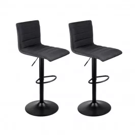 2x Fabric Bar Stools Black
