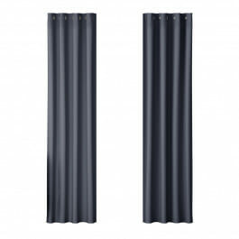Blackout Window Curtains Eyelet 140x230cm Charcoal x2