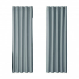 Blackout Window Curtains Eyelet 180x213cm Grey x2
