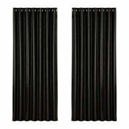 Blackout Window Curtains Eyelet 240x230cm Black x2