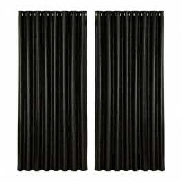 Blackout Window Curtains Eyelet 300x230cm Black x2