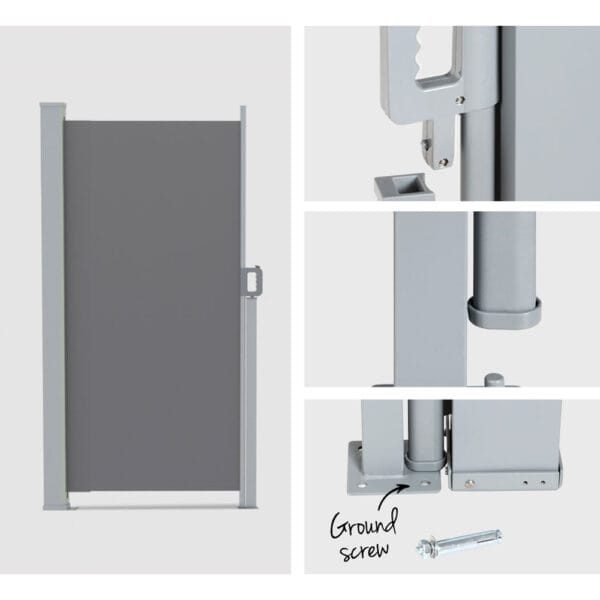Outdoor Retractable Screen 1.8x3M Grey - Image 6