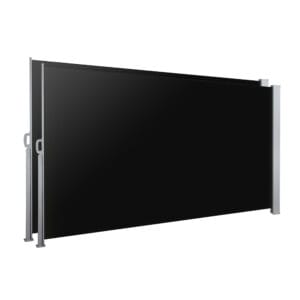 Outdoor Retractable Privacy Screen 2x3M Black 2pcs