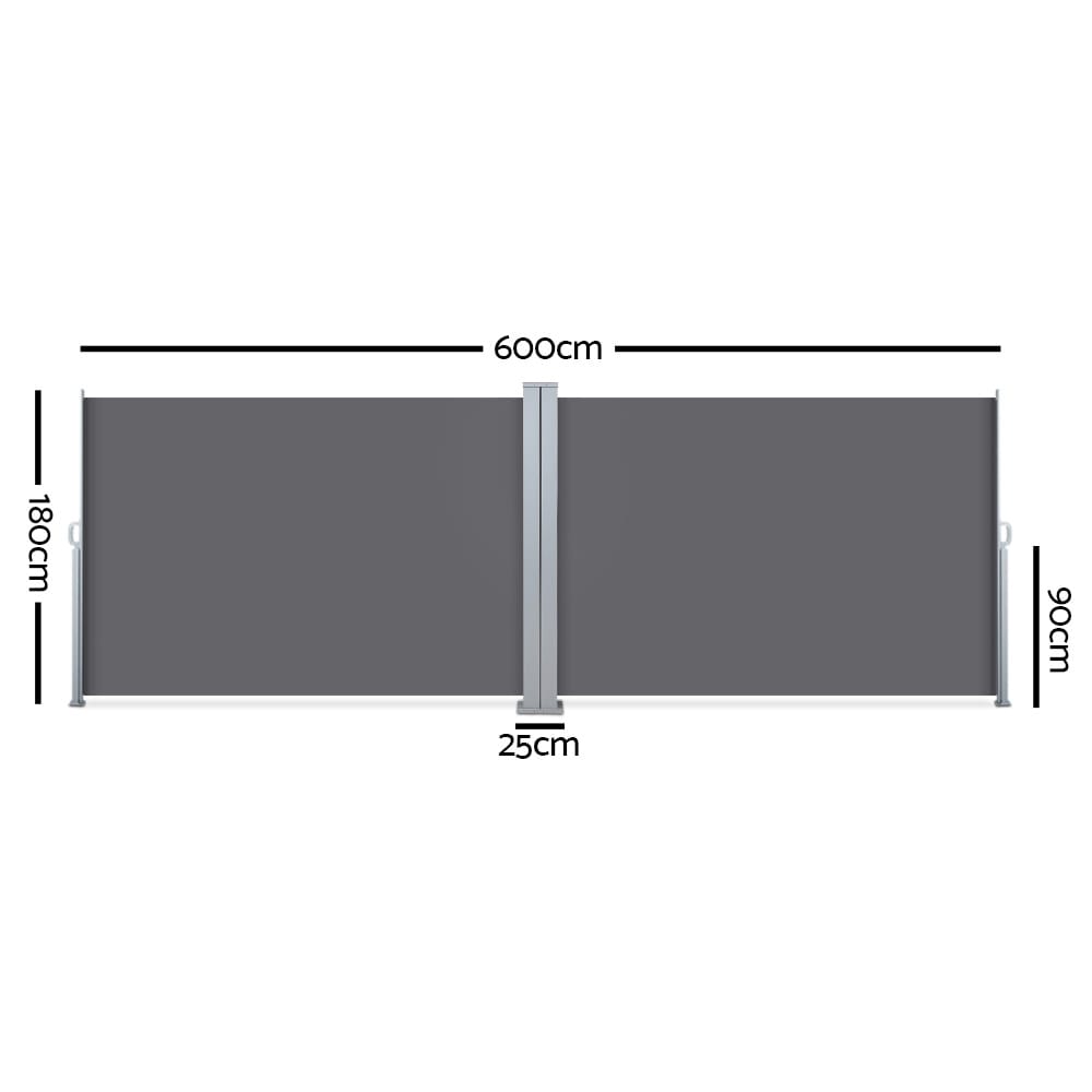1.8x6M Retractable Side Awning Grey - Image 2