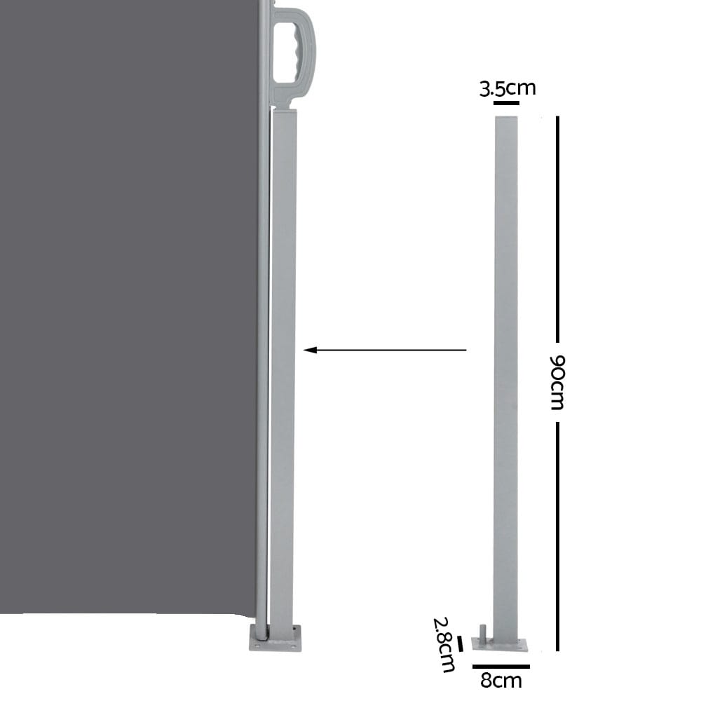 1.8x6M Retractable Side Awning Grey - Image 3
