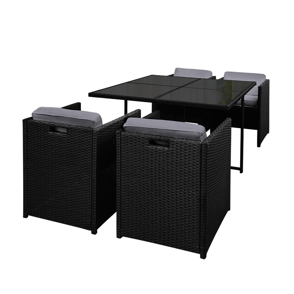 5pc Wicker Table and Chair Set