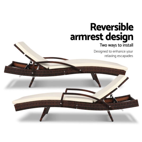 2pc Wicker Sun Loungers - Image 7