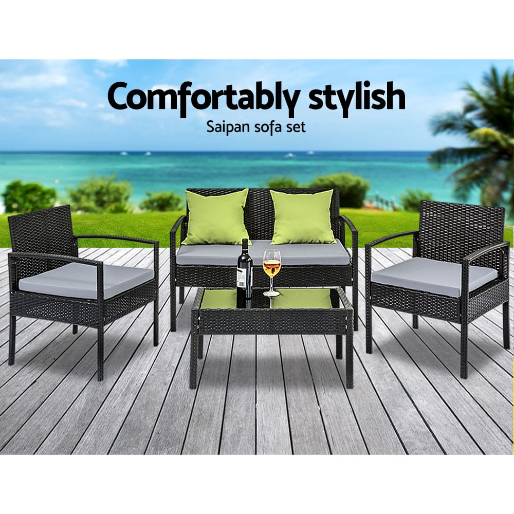 Outdoor Wicker Chair Set - Image 7