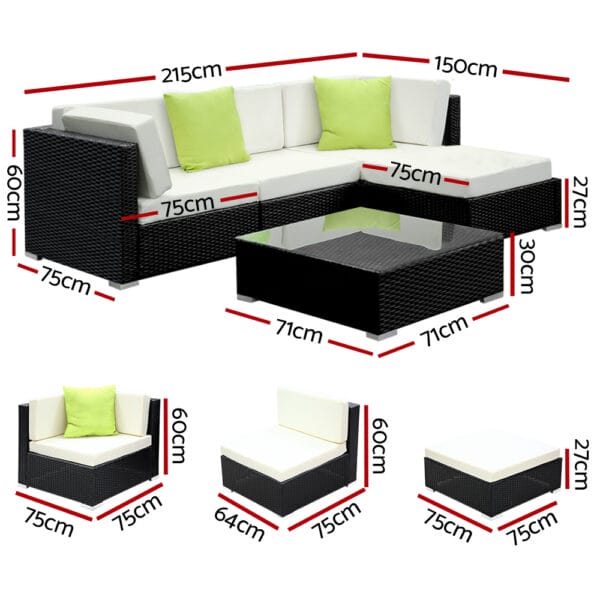 5pc Outdoor Sofa Set - Image 2