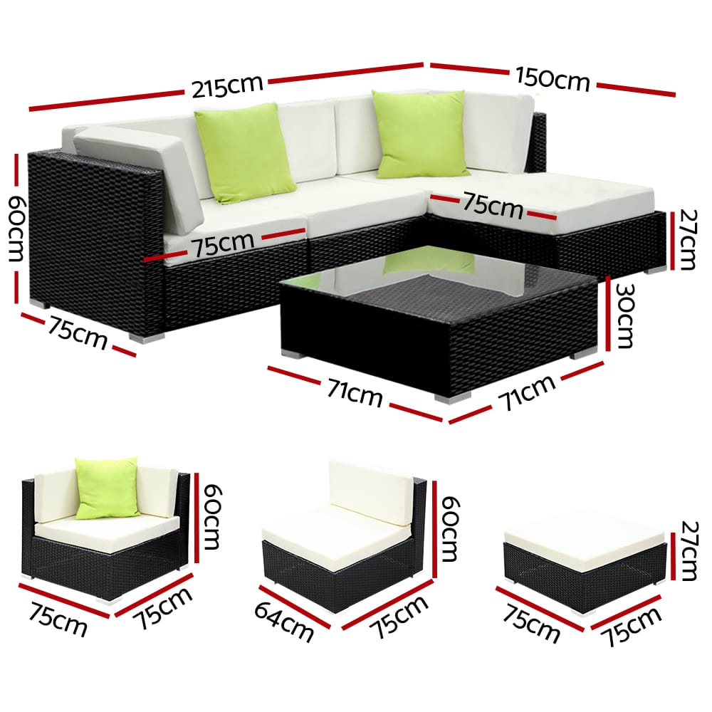5pc Outdoor Sofa Set - Image 2