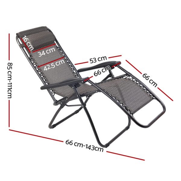 2pc Zero Gravity Chairs Beige - Image 2