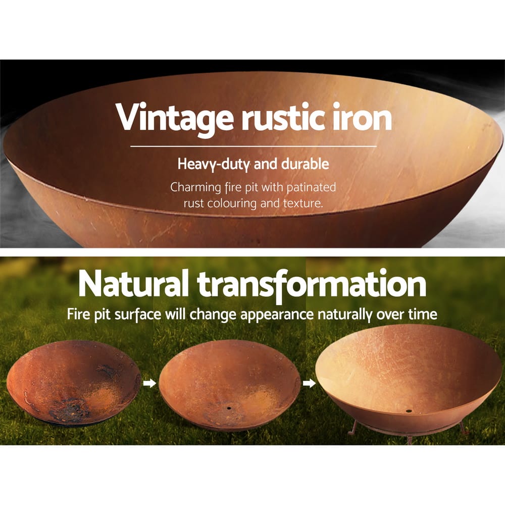 Outdoor Fire Pit Rustic 70CM - Image 5
