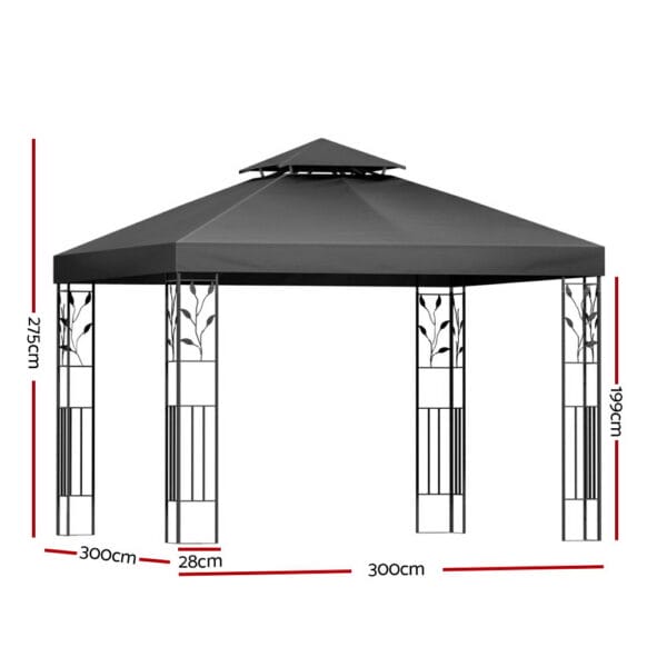 Gazebo 3x3m Marquee Iron Outdoor - Image 2
