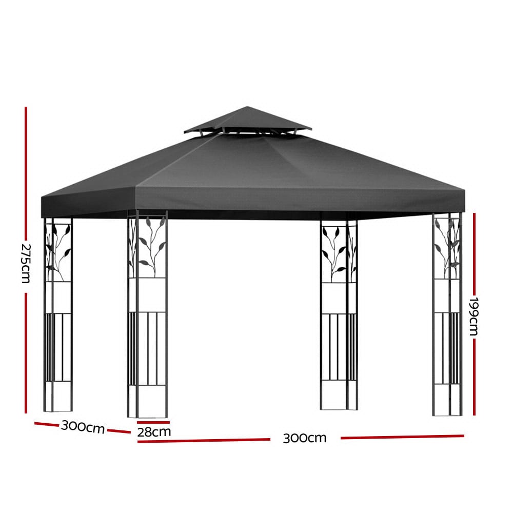 Gazebo 3x3m Marquee Iron Outdoor - Image 2