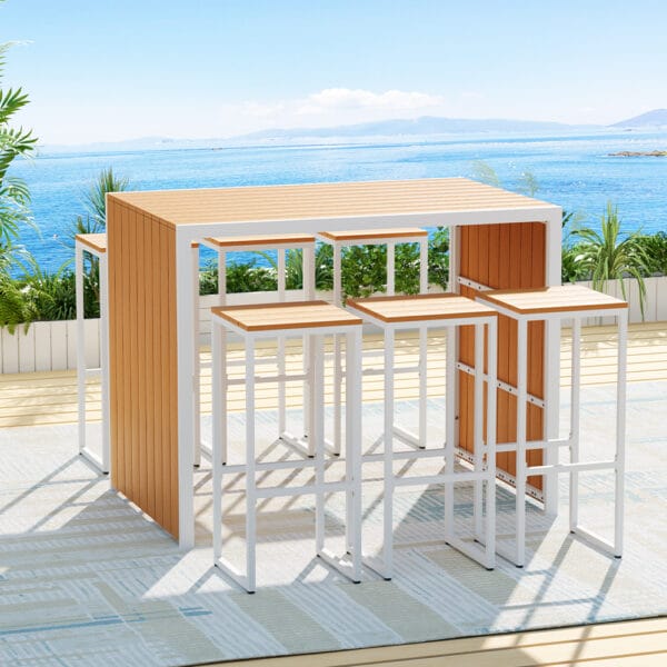 7pc Outdoor Bar Set - Image 4