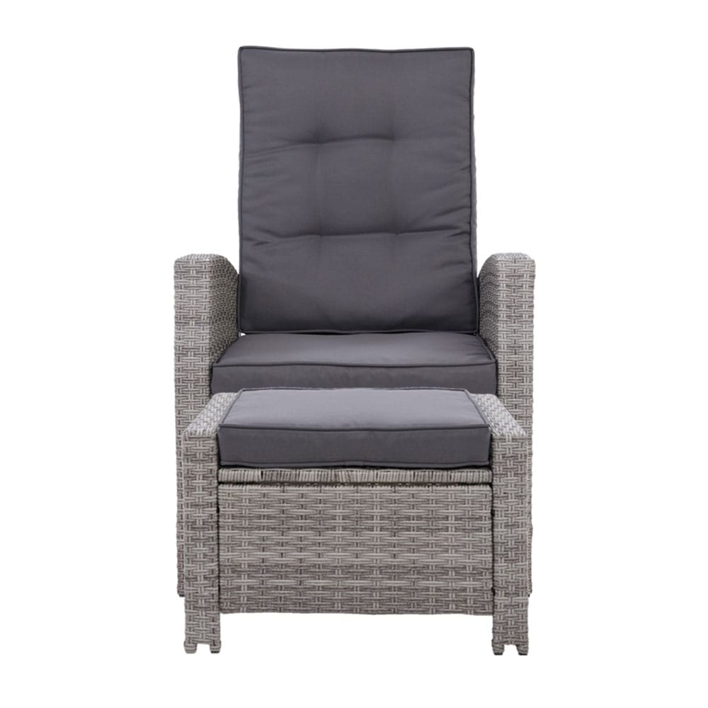 Recliner Chair with Ottoman Grey - Image 3
