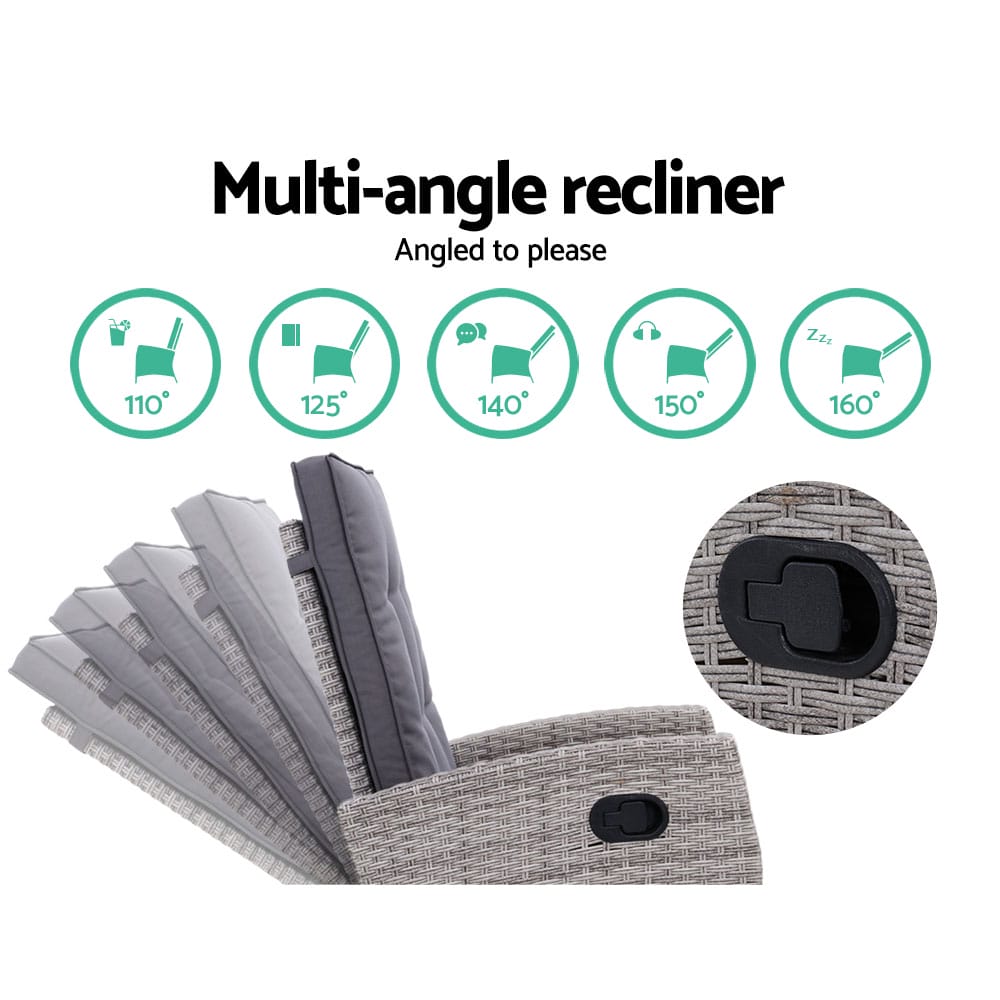 Recliner Chair with Ottoman Grey - Image 7