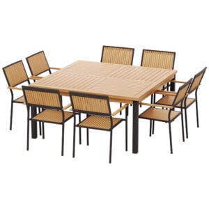 9pc Outdoor Wooden Dining Set
