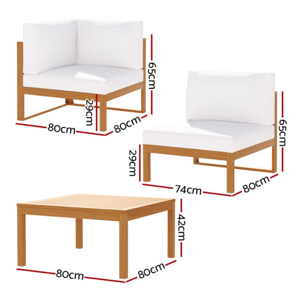 5pc Wooden Outdoor Sofa Set - Image 2