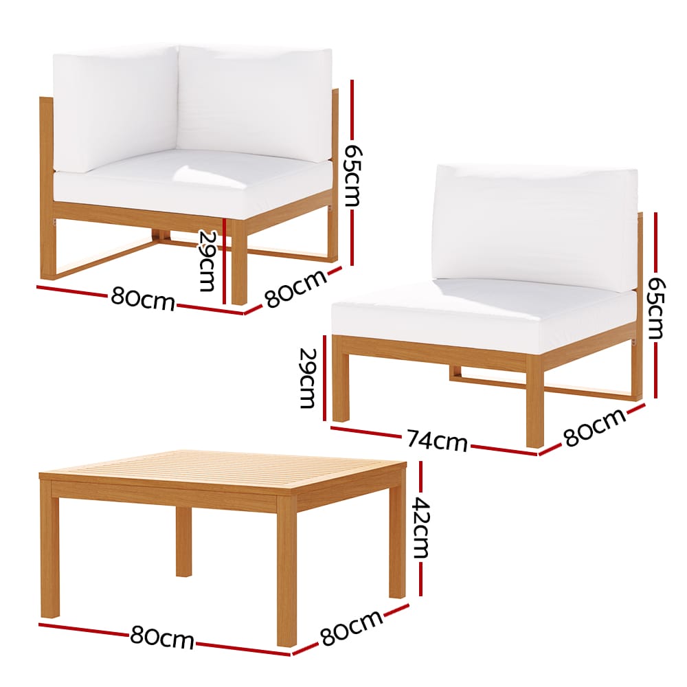 5pc Wooden Outdoor Sofa Set - Image 2