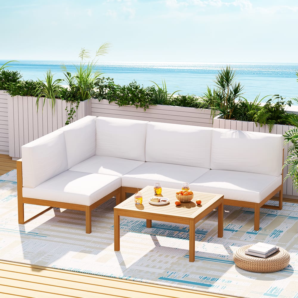 5pc Wooden Outdoor Sofa Set - Image 4