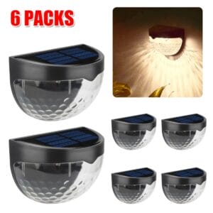 6pc Solar Powered LED Wall Lights Outdoor