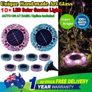 10 x Solar LED Hand-made Lights Outdoor