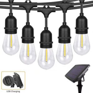 15m Solar Festoon String Lights Outdoors