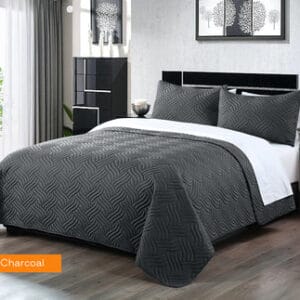 3pc Embossed Comforter Set King