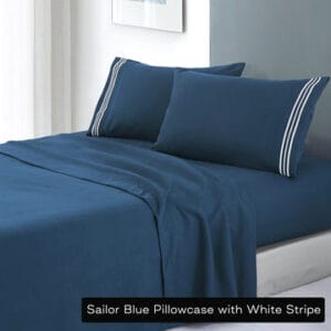 Embroidered Stripe Sheet Set Single