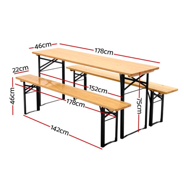 Foldable Outdoor Bench Set - Image 2