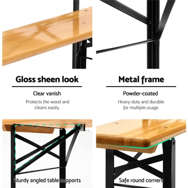 Foldable Outdoor Bench Set - Image 6