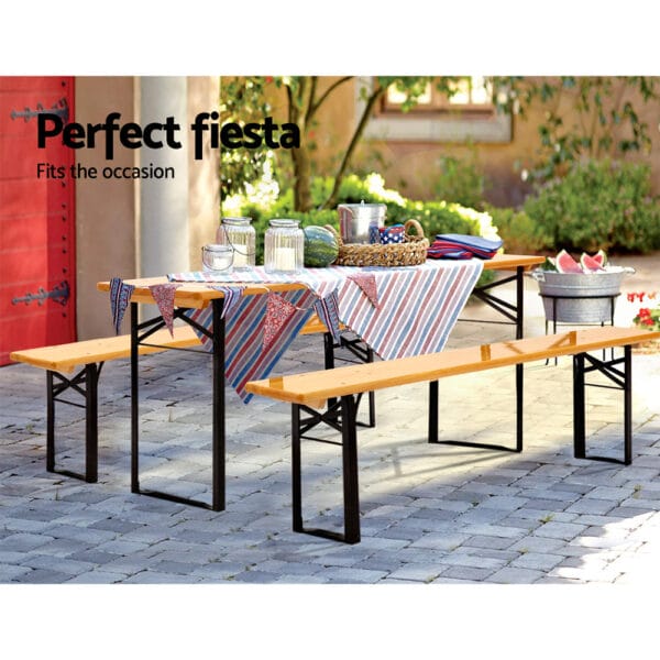 Foldable Outdoor Bench Set - Image 7
