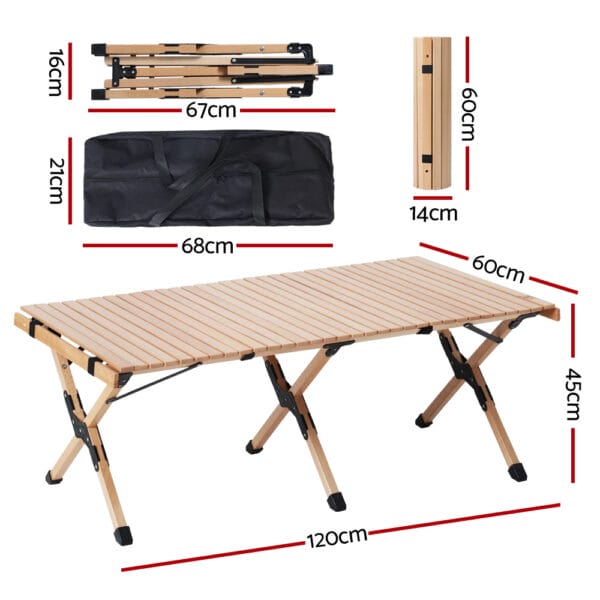 Portable Roll Up Picnic Table 120cm - Image 2