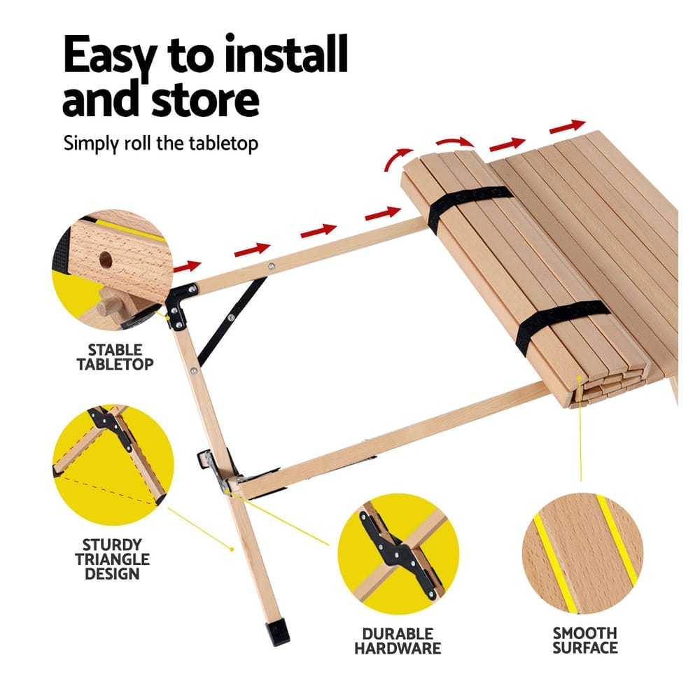 Portable Roll Up Picnic Table 90cm - Image 6